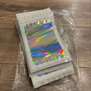 Holographic Mylar Resealable Pouches - Silver Hologram